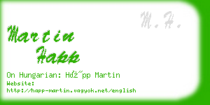 martin happ business card